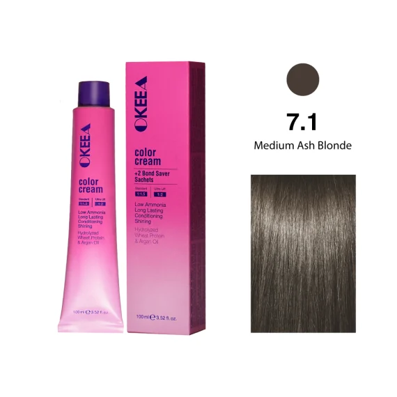 رنگ مو شماره 7.1 Medium Ash Blonde